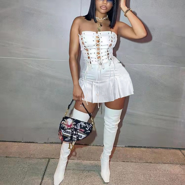 Fashion Sexy Hollow Out Eyelet Sleeveless Dress