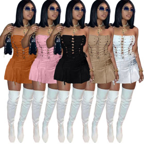 Fashion Sexy Hollow Out Eyelet Sleeveless Dress