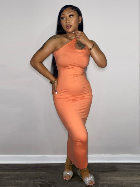 women's solid color slim dress