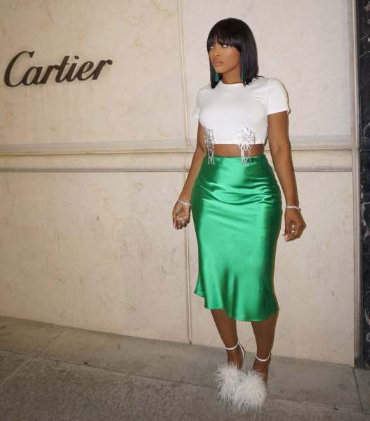 Solid Shiny High Stretch Silk Satin Skirt