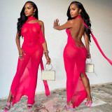 Casual Sexy Spring/Summer Swimwear Backless Beach Skirt 3-Color Two-Piece Set
