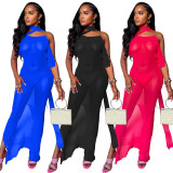 Casual Sexy Spring/Summer Swimwear Backless Beach Skirt 3-Color Two-Piece Set
