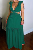 Women's Sexy Deep V Backless Strap Chiffon Dress