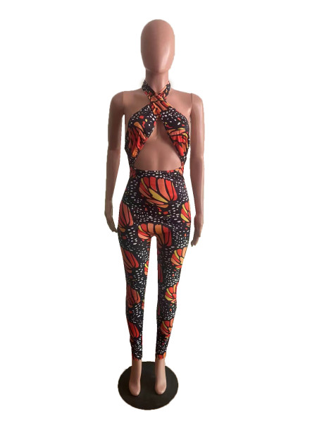 Women's Fashion Sexy Print Jumpsuit
