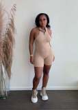 Ladies Women's Sleeveless Pit Bar Jumpsuit Pit Bar Solid Color Bodysuit