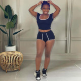 Fashion sexy solid color tight two-piece suit