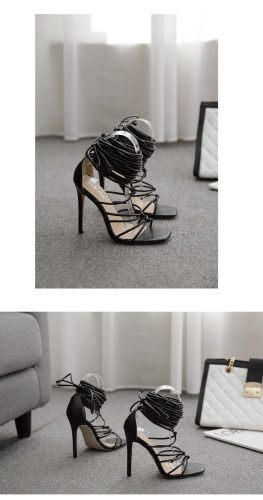 Women's Shoes Sexy Lace-Up Lace-Up Women's Stiletto Heel Roman Sandals