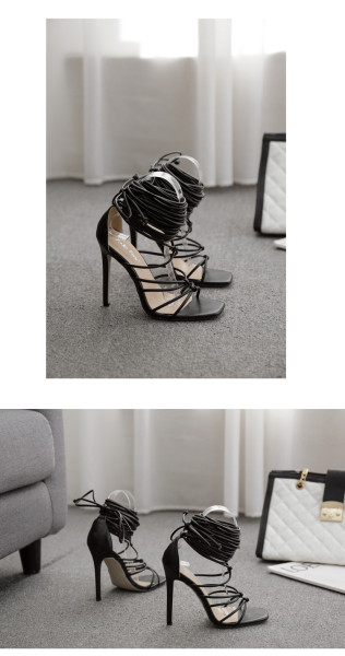 Women's Shoes Sexy Lace-Up Lace-Up Women's Stiletto Heel Roman Sandals