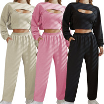 Waffle sports jogging three-piece set Waffle sports jogging three-piece set