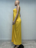 Women's Solid Color Casual Sling Loose Long Large Size Women's Spring Dress