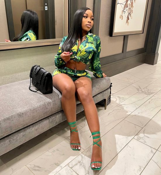 Tie-up long-sleeved top sexy hot pants two-piece set