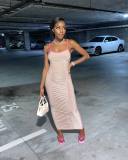 Sling naked back stitching sexy dress