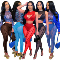 Mesh Panel Striped Casual Slim Pants Mesh Panel Striped Casual Slim Pants