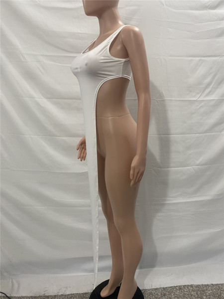 Women's Solid Color Casual Sling Loose Long V-shaped Characteristic Summer Sling Dress