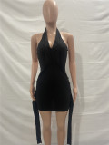 Sling personality stitching sexy dress