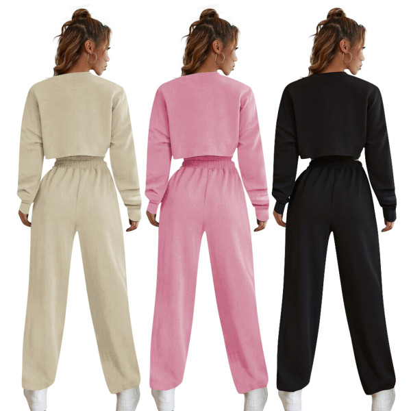 Waffle sports jogging three-piece set