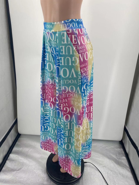 Letter Print Loose Bright Track Pants