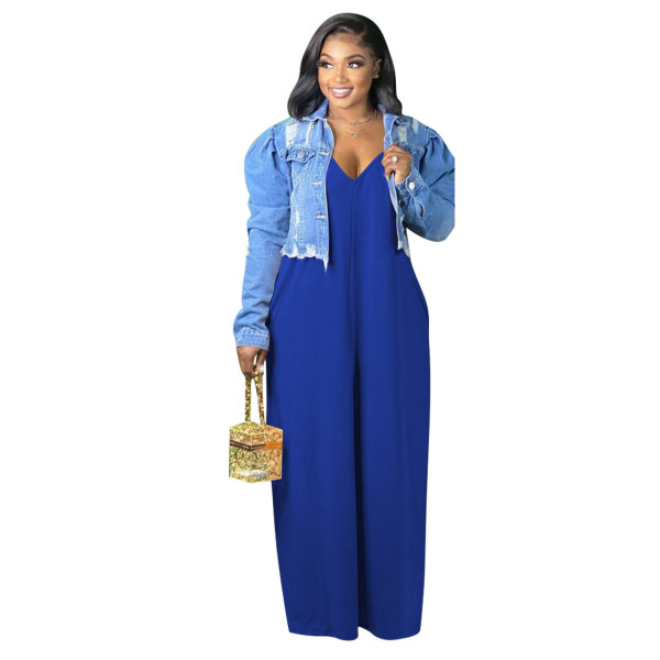 Women's Solid Color Casual Sling Loose Long Large Size Women's Spring Dress