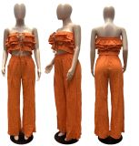 Off-the-shoulder strappy sexy two-piece suit