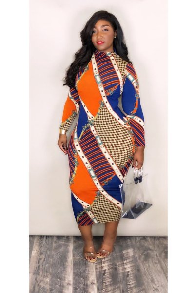 Fashionable Sexy Slim Fit Print and Invisible Zipper Dress