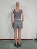 Fashion Sexy Nightclub Reflective Shorts Two-Piece Set