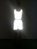Fashion Sexy Nightclub Reflective Shorts Two-Piece Set
