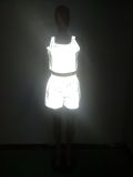Fashion Sexy Nightclub Reflective Shorts Two-Piece Set