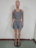 Fashion Sexy Nightclub Reflective Shorts Two-Piece Set
