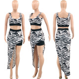 Fashionable and sexy new striped print two-piece set