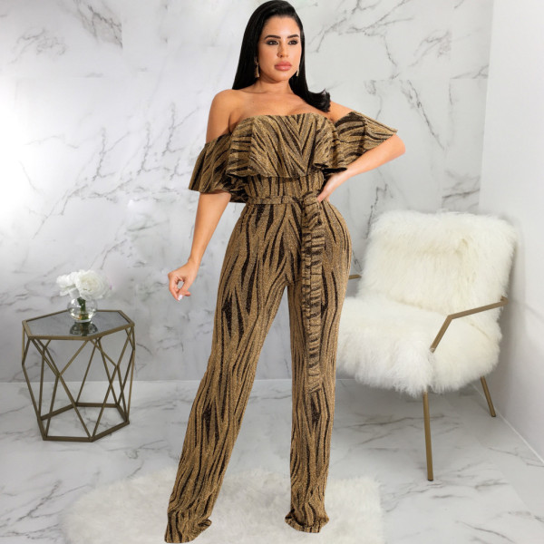 Sexy and fashionable word neck tube top jumpsuit