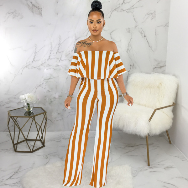 Sexy and fashionable word neck tube top jumpsuit