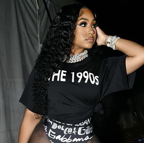 Loose Letter Print Athleisure Cropped Top