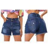 Fashion Versatile Slim Fit Washed Ripped Denim Stretch Shorts