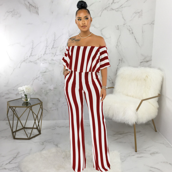 Sexy and fashionable word neck tube top jumpsuit