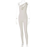 Sleeveless One-Shoulder Hip Lift Jumpsuit Sports Jumpsuit