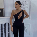 Sleeveless One-Shoulder Hip Lift Jumpsuit Sports Jumpsuit