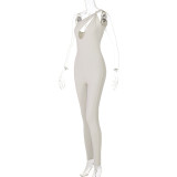 Sleeveless One-Shoulder Hip Lift Jumpsuit Sports Jumpsuit