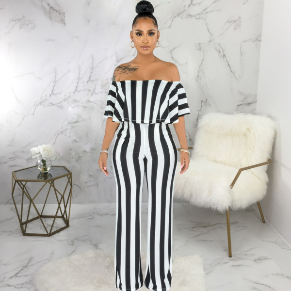 Sexy and fashionable word neck tube top jumpsuit