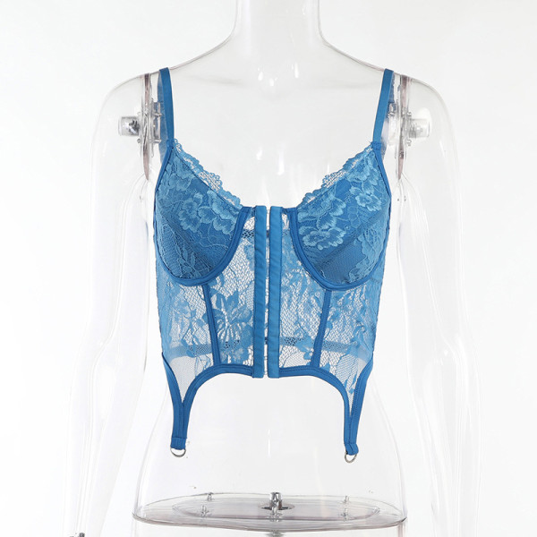 Lace corset corset with sexy temperament and short vest