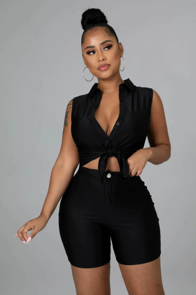 Women's Fashion Temperament Commuter Solid Color Sleeveless Tank Top Pants Set