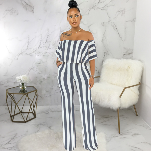 Sexy and fashionable word neck tube top jumpsuit