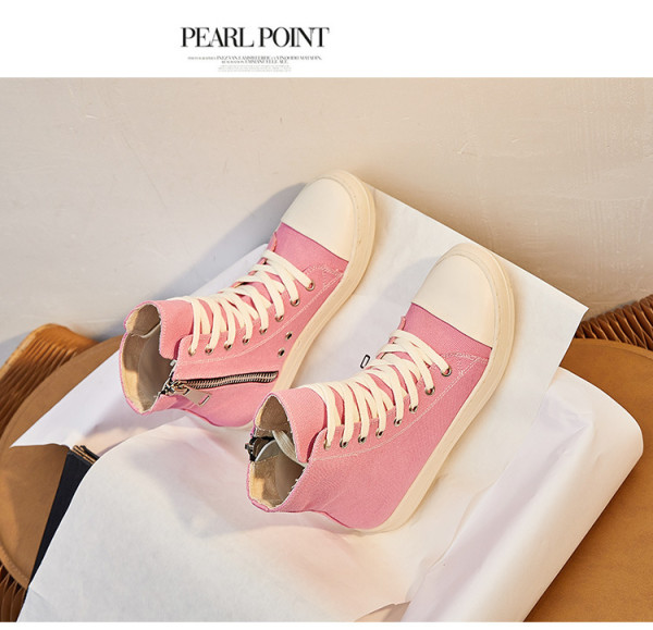 High-top canvas shoes trendy new thick-soled stitching trend casual sneakers