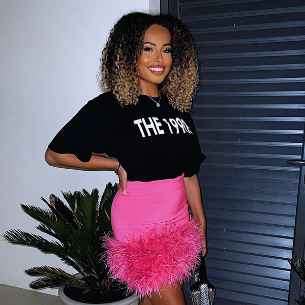Loose Letter Print Athleisure Cropped Top
