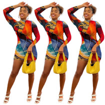 Sexy Fashion Print Dress Summer Autumn New Style