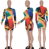 Sexy Fashion Print Dress Summer Autumn New Style