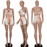 Athleisure suspenders open back two-piece set
