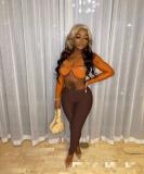 V-Neck Sexy Care Machine Slim Pants Two-Piece Set