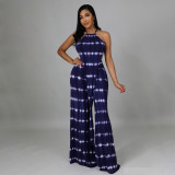 women's fashion two piece printed plus size suit