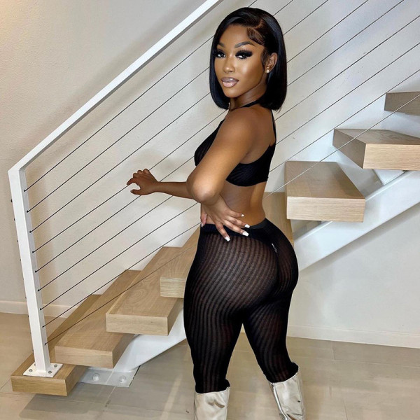 mesh slim vest leggings