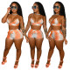 Athleisure suspenders open back two-piece set